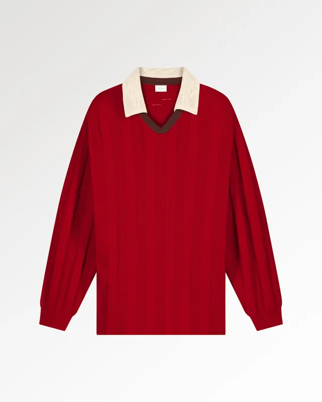Filling Pieces Knit Football Jersey maillot rouge scarlet