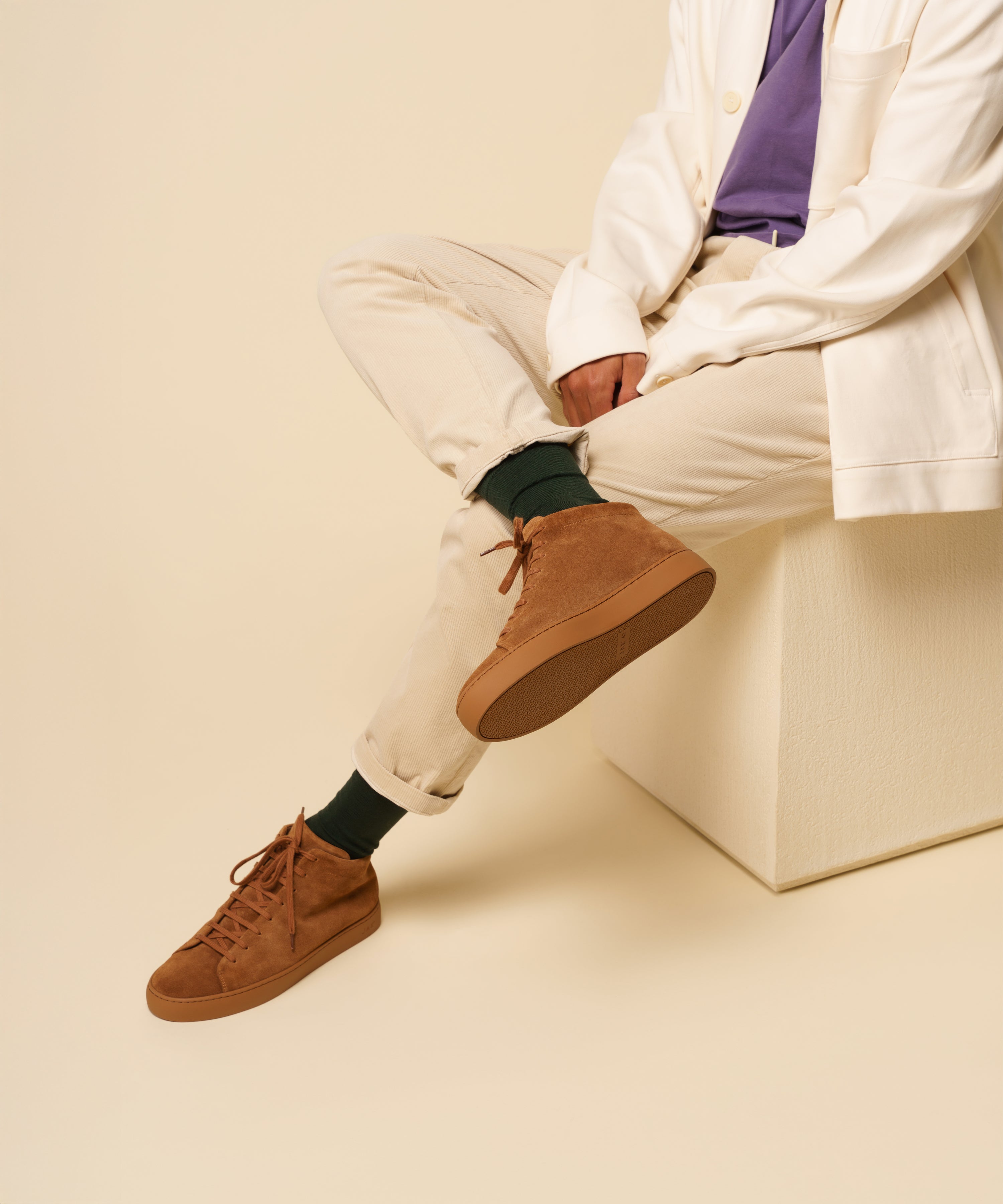 JAK Royal Hi SD sneakers cuir Cognac 42 fabriqué Portugal