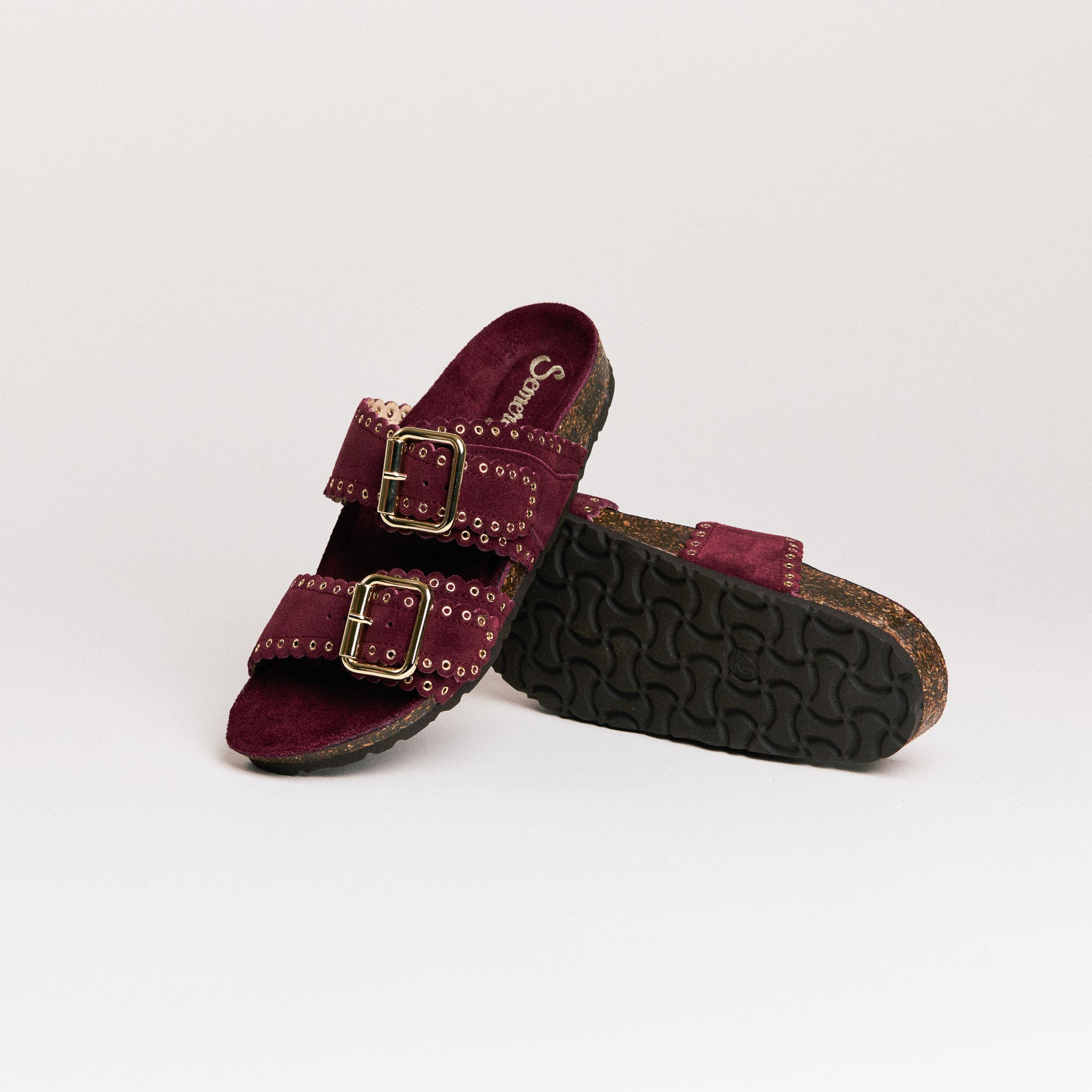 SMR Arianna Crosta Vino mules cuir bordeaux