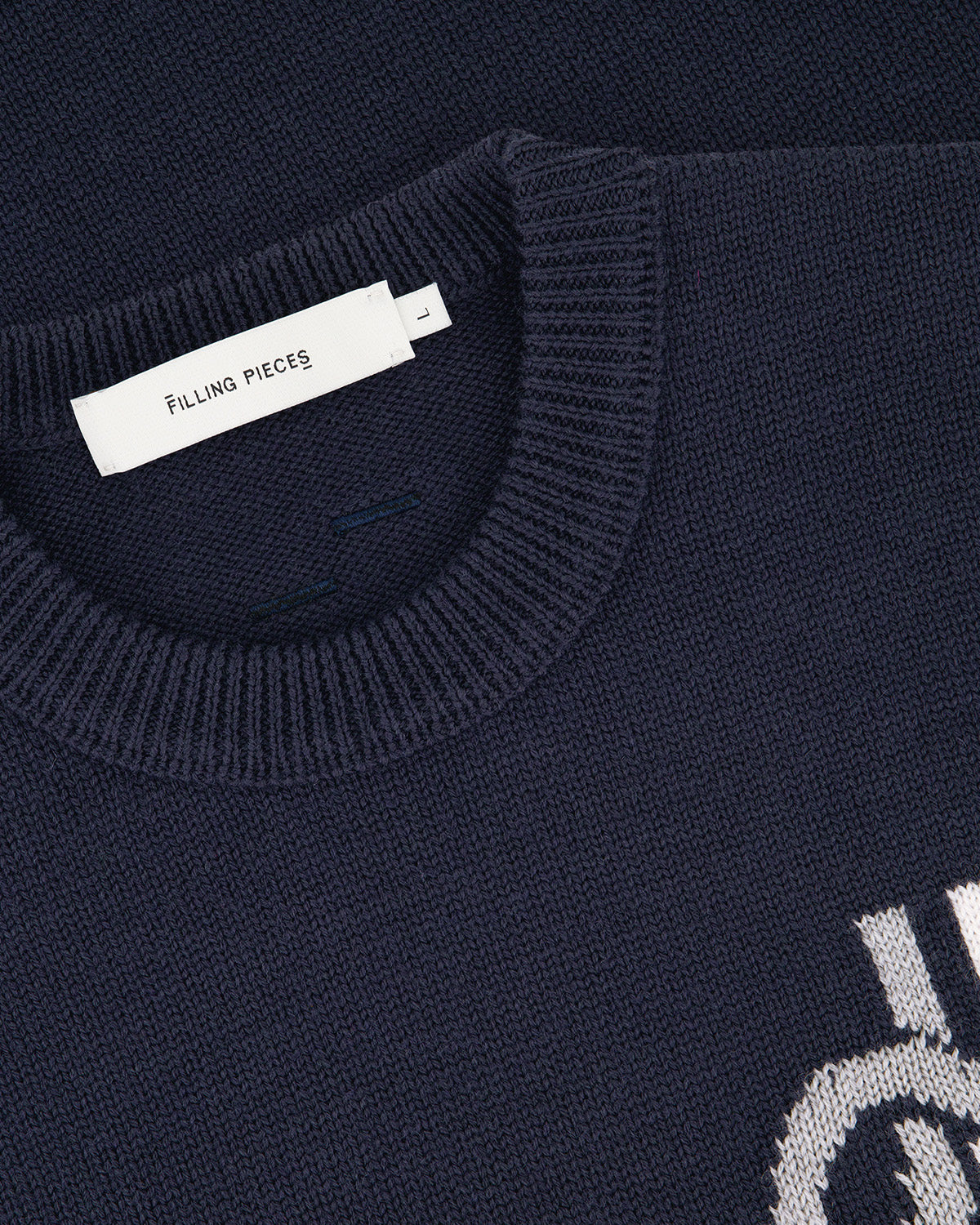 Filling Pieces Knot Pull maille bleu marine manches raglan
