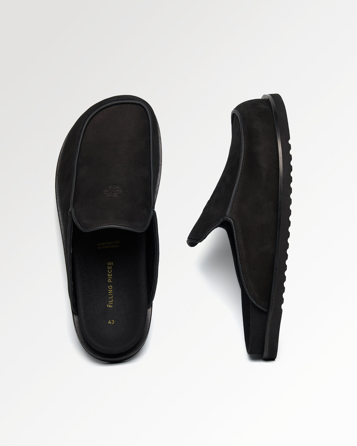 Filling Pieces Clog Grain Black sabot cuir noir