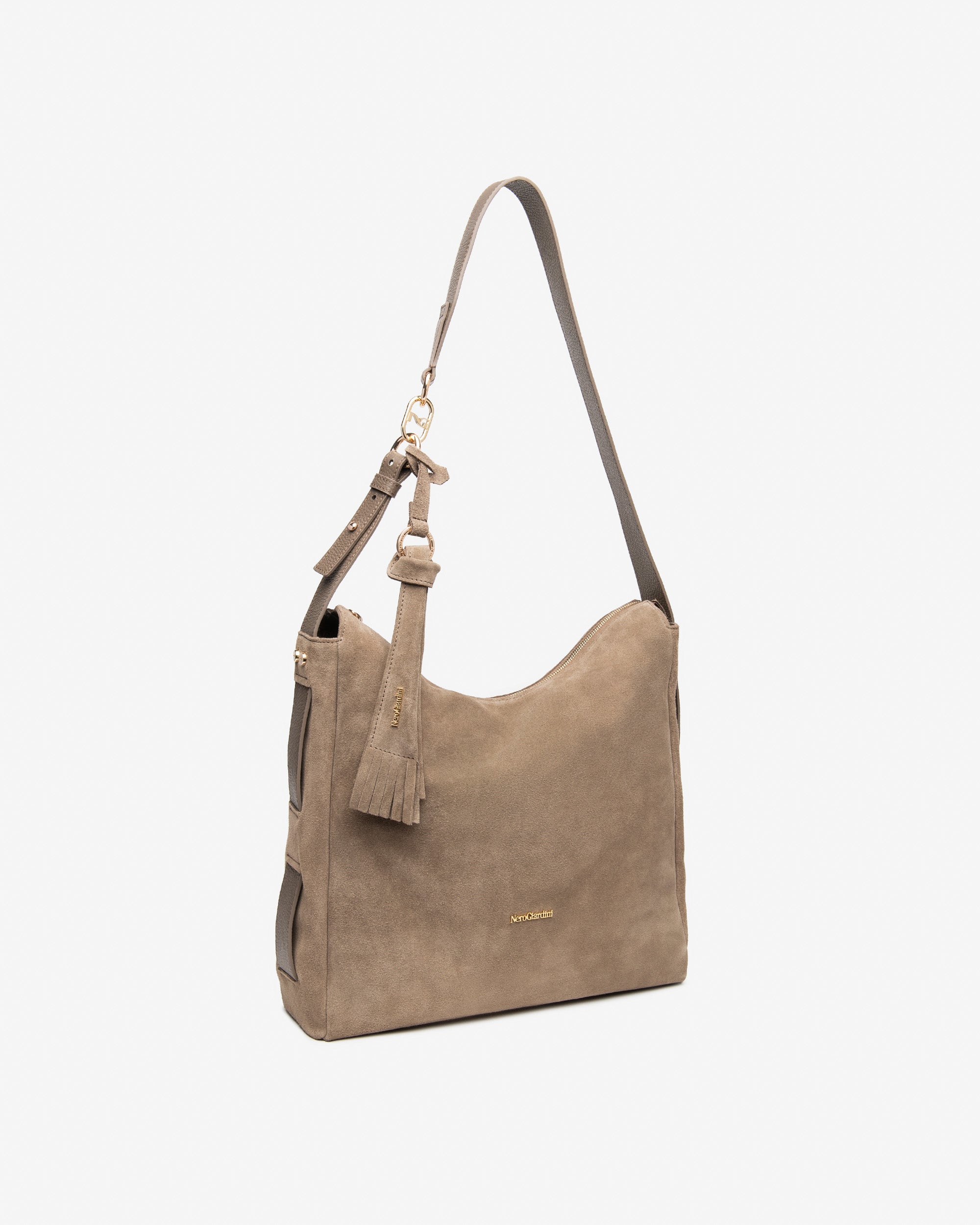 NeroGiardini Sacs Besace Cuir Daim Hobo Femme PZ