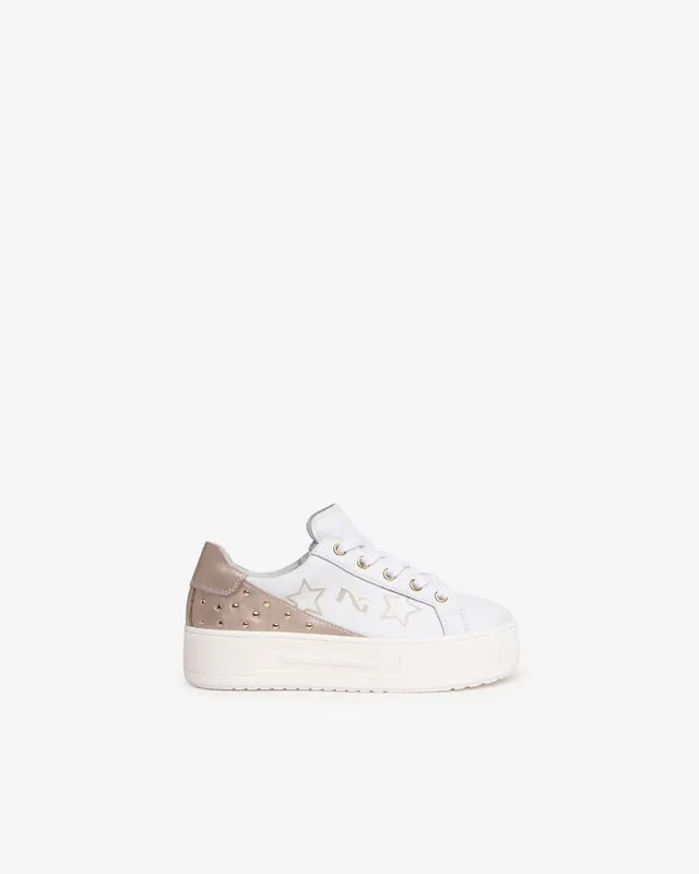 NeroGiardini Sneakers teens fille cuir lamé zip