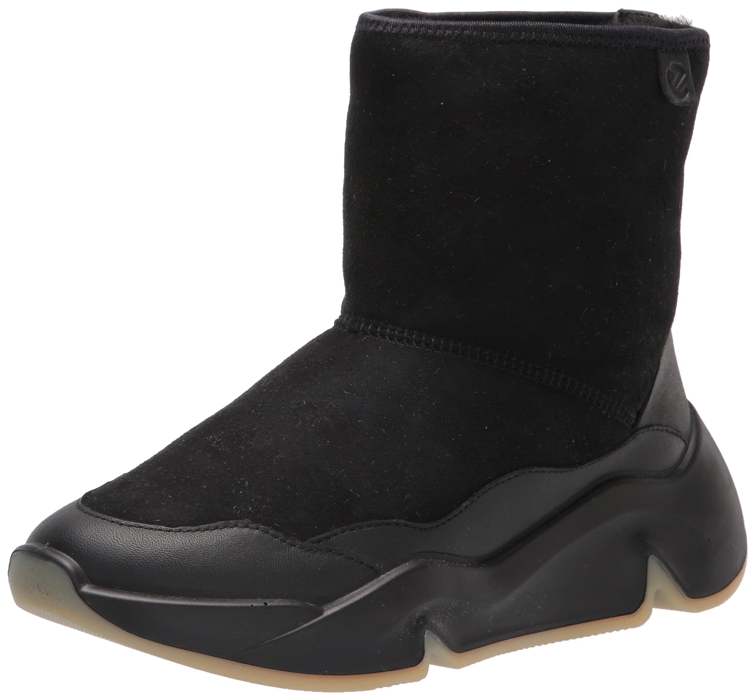 ECCO Chunky bottes hiver femme noir cuir doublure polaire
