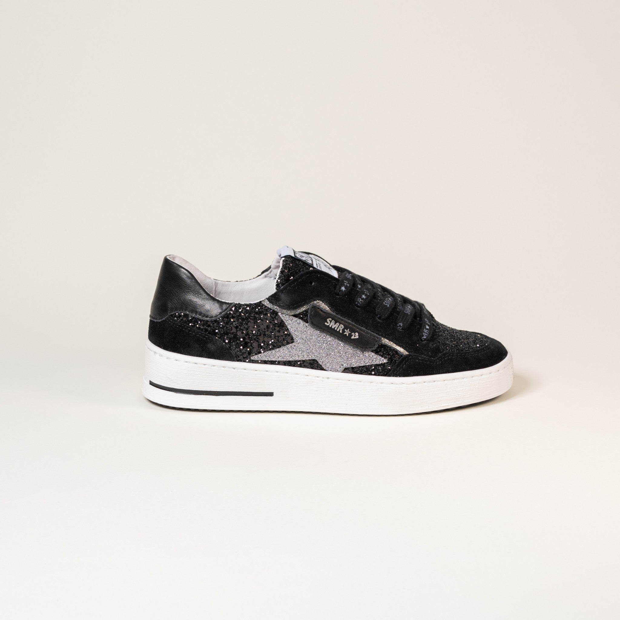 SMR Ale E480 Baskets Noir Argent Glitter