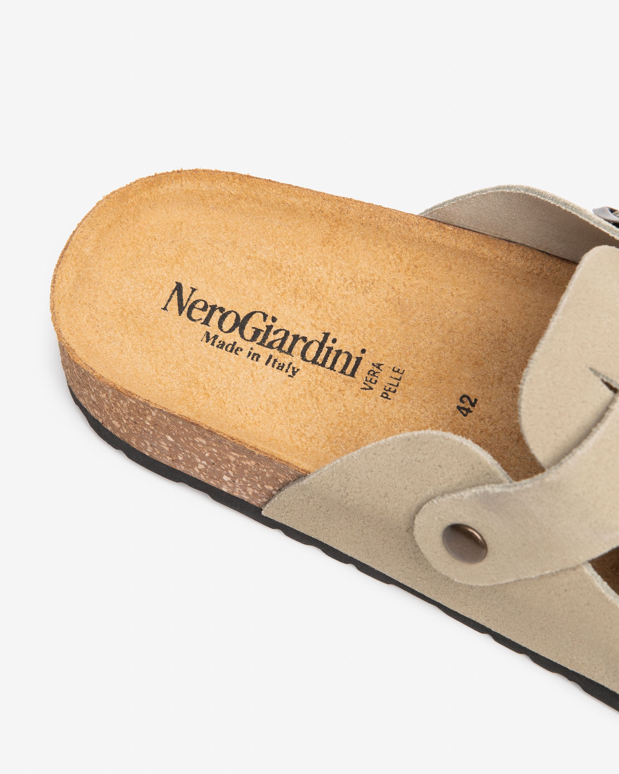 Nerogiardini Mules Homme Cuir Velours Confort