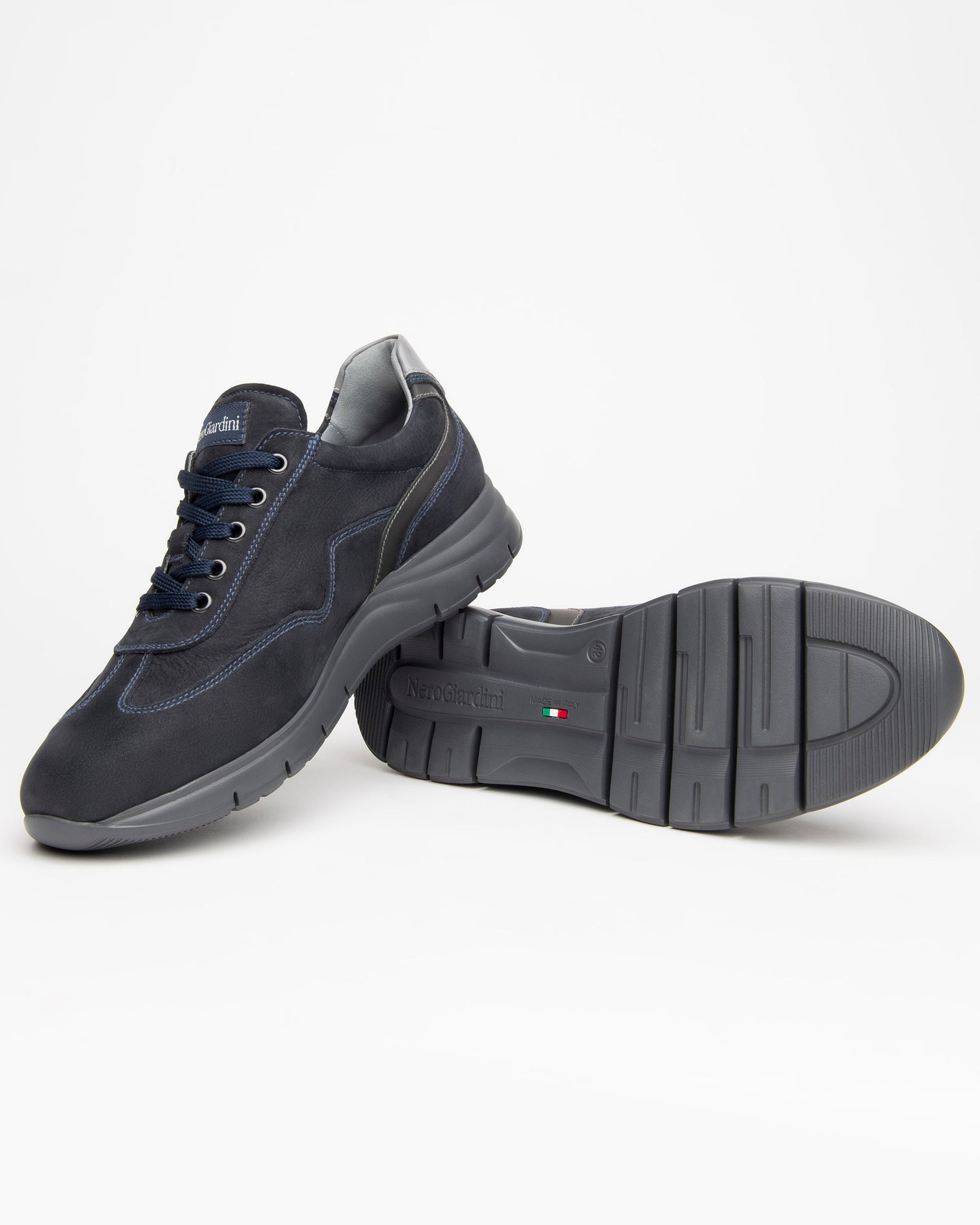 NeroGiardini Sneakers Homme Cuir Nubuck Zip Confort