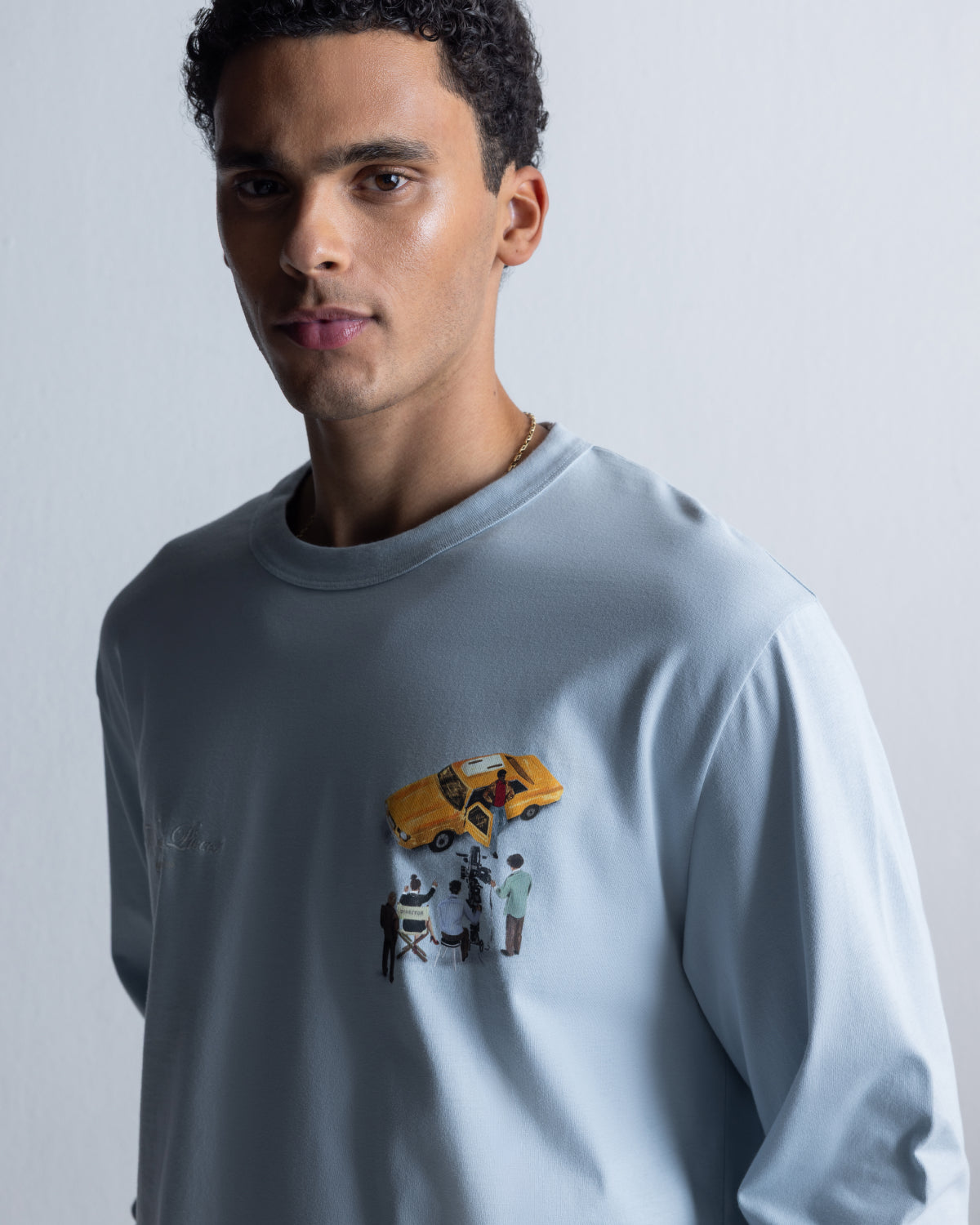 Filling Pieces Film Set T-shirt manche longue bleu céleste coton bio