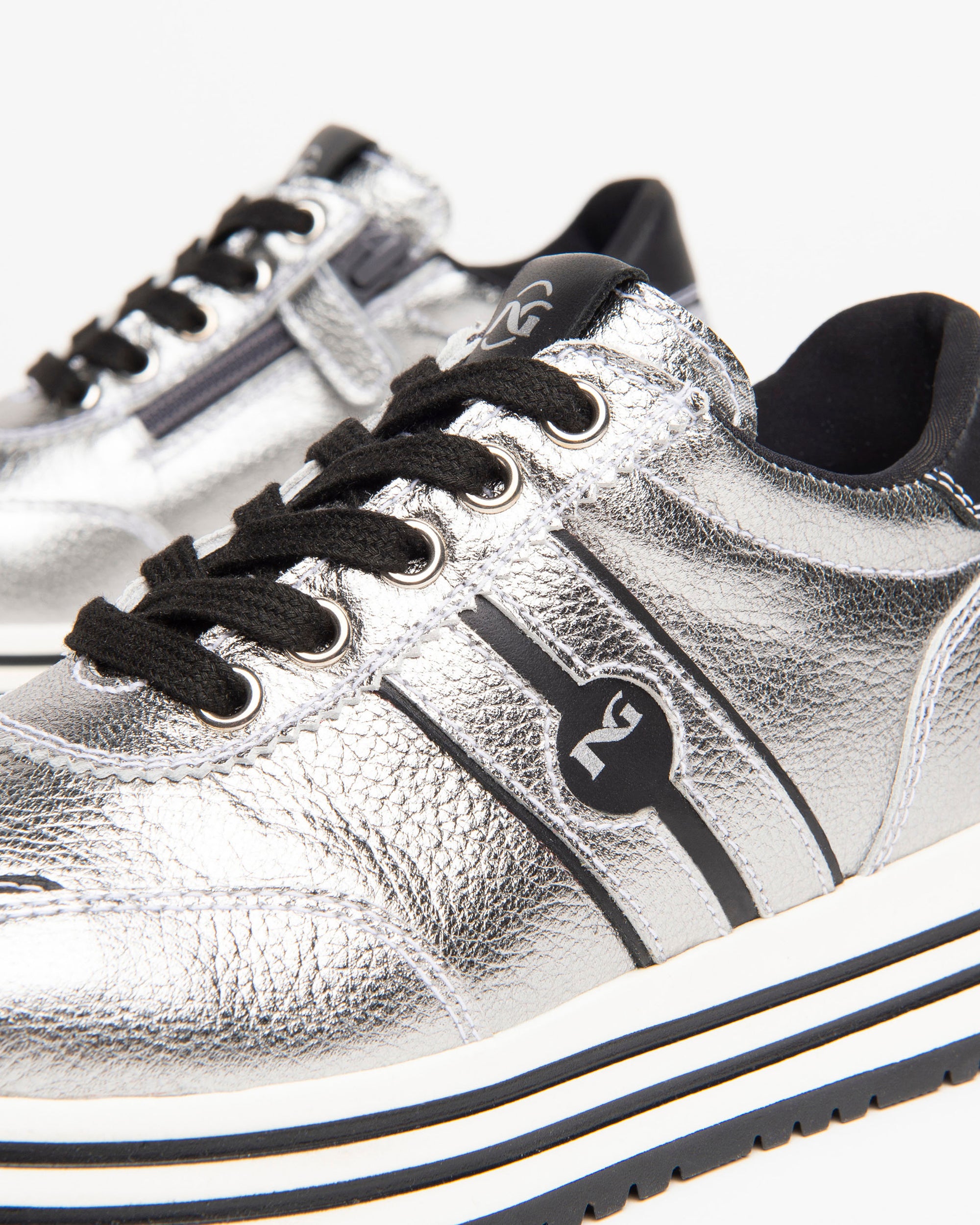 NeroGiardini Sneakers teens fille cuir lamé lacets 31-39