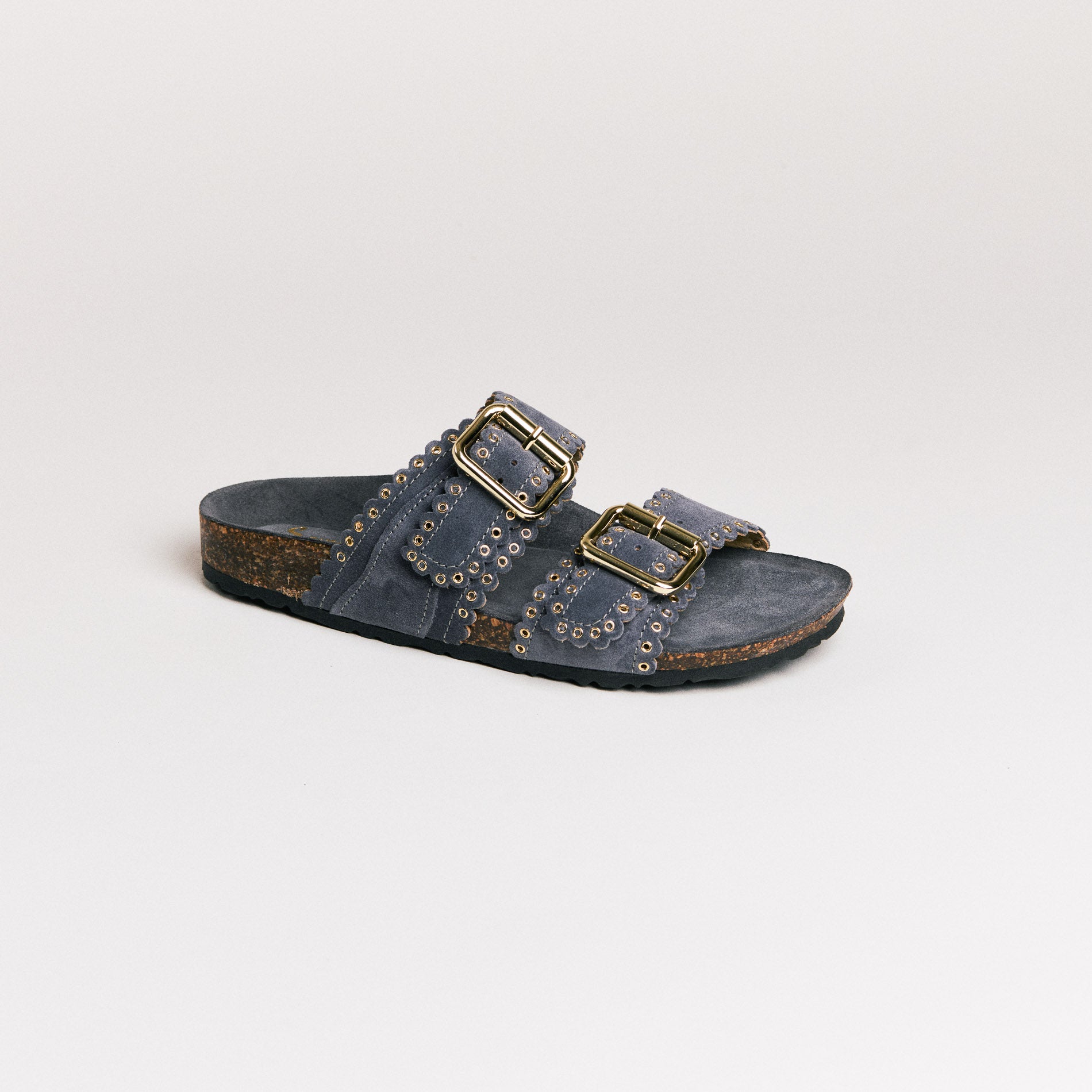 SMR Arianna mules gris croûte cuir brides réglables