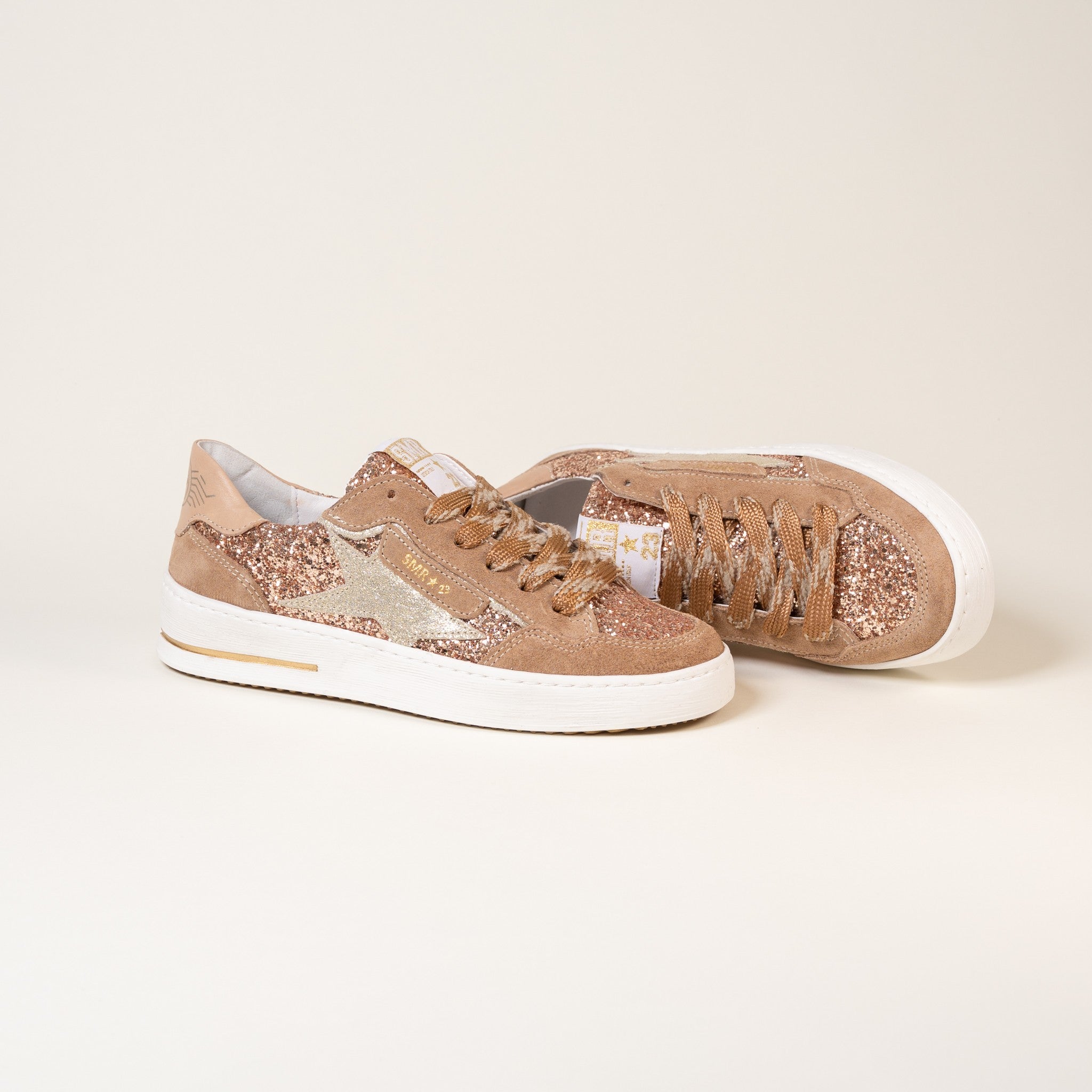 Semerdjian Ale E477 baskets nude champagne glitter