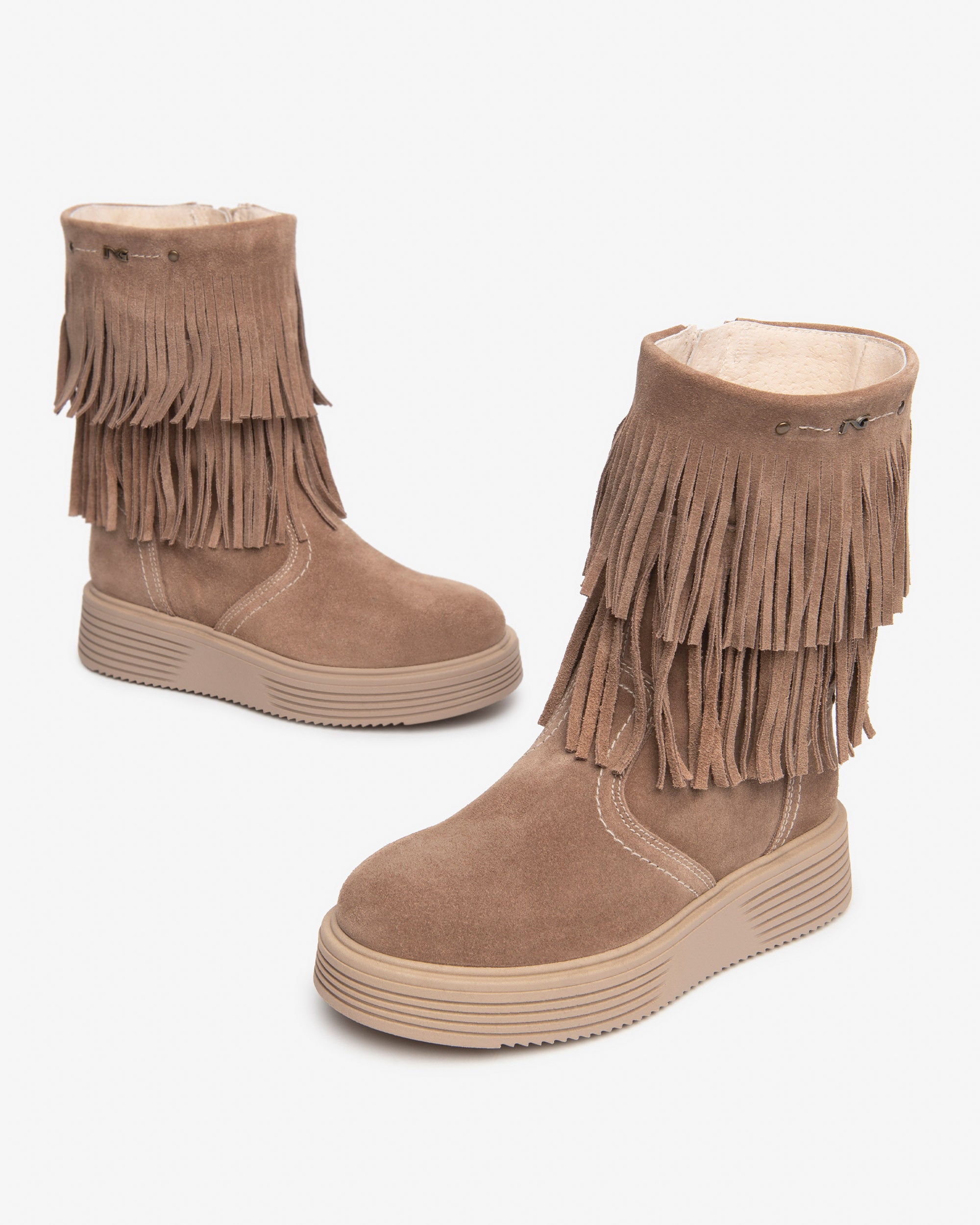Nerogiardini Bottines Teen Fille Velours 34 Franges Zip