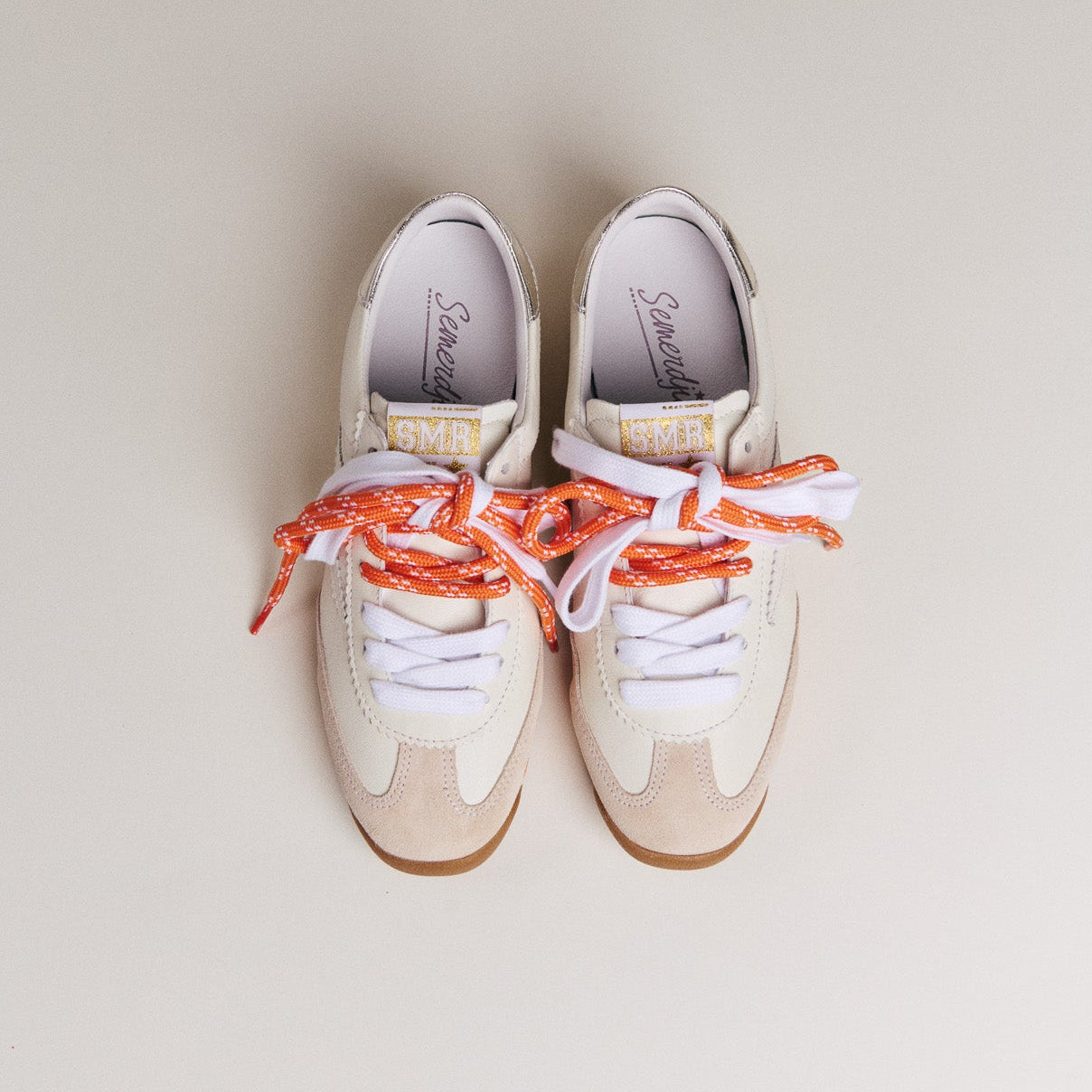 SMR Semerdjian Joyce D187 basket running blanc orange