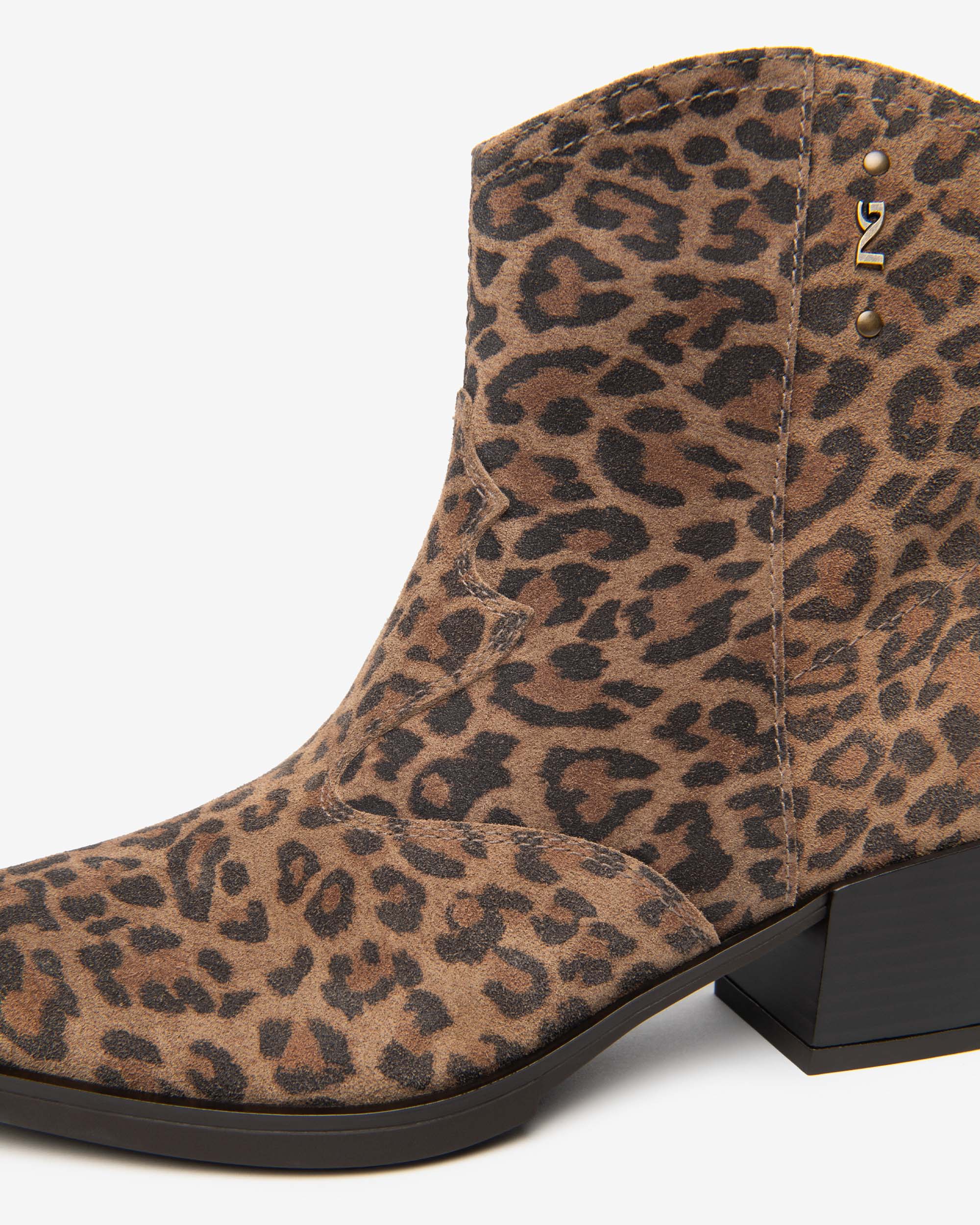 Nerogiardini Bottines western cuir velours femme animalier