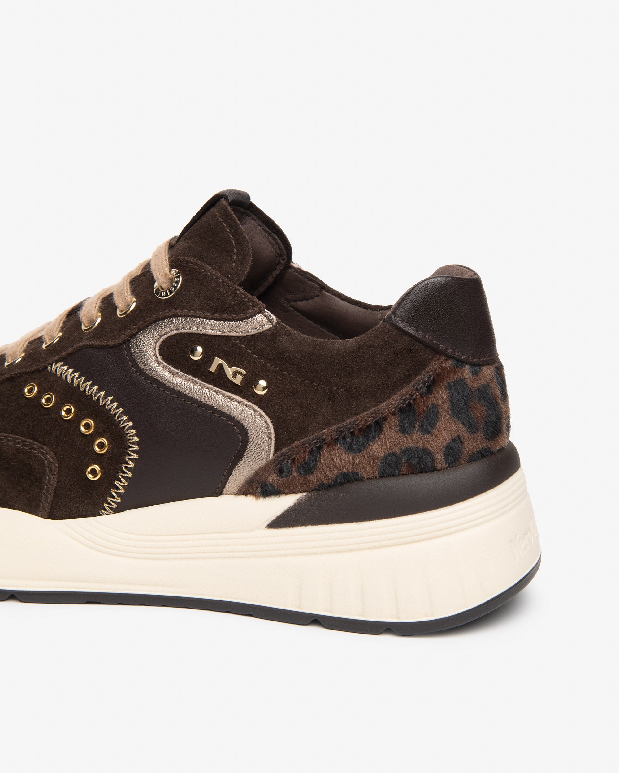 NeroGiardini Sneakers Femme Daim Lacets Semelle 60mm