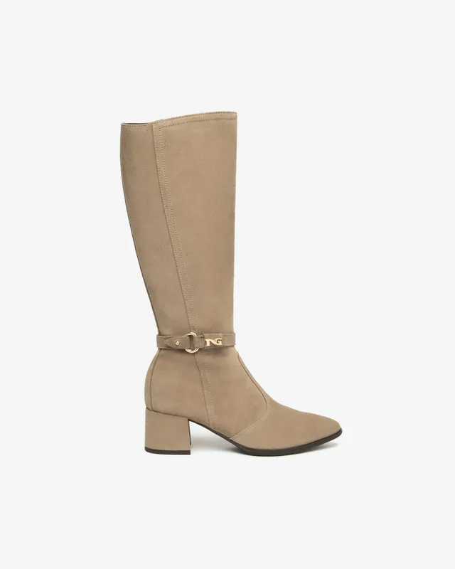 NeroGiardini Bottes Femme en Cuir Velours Bottes Hiver