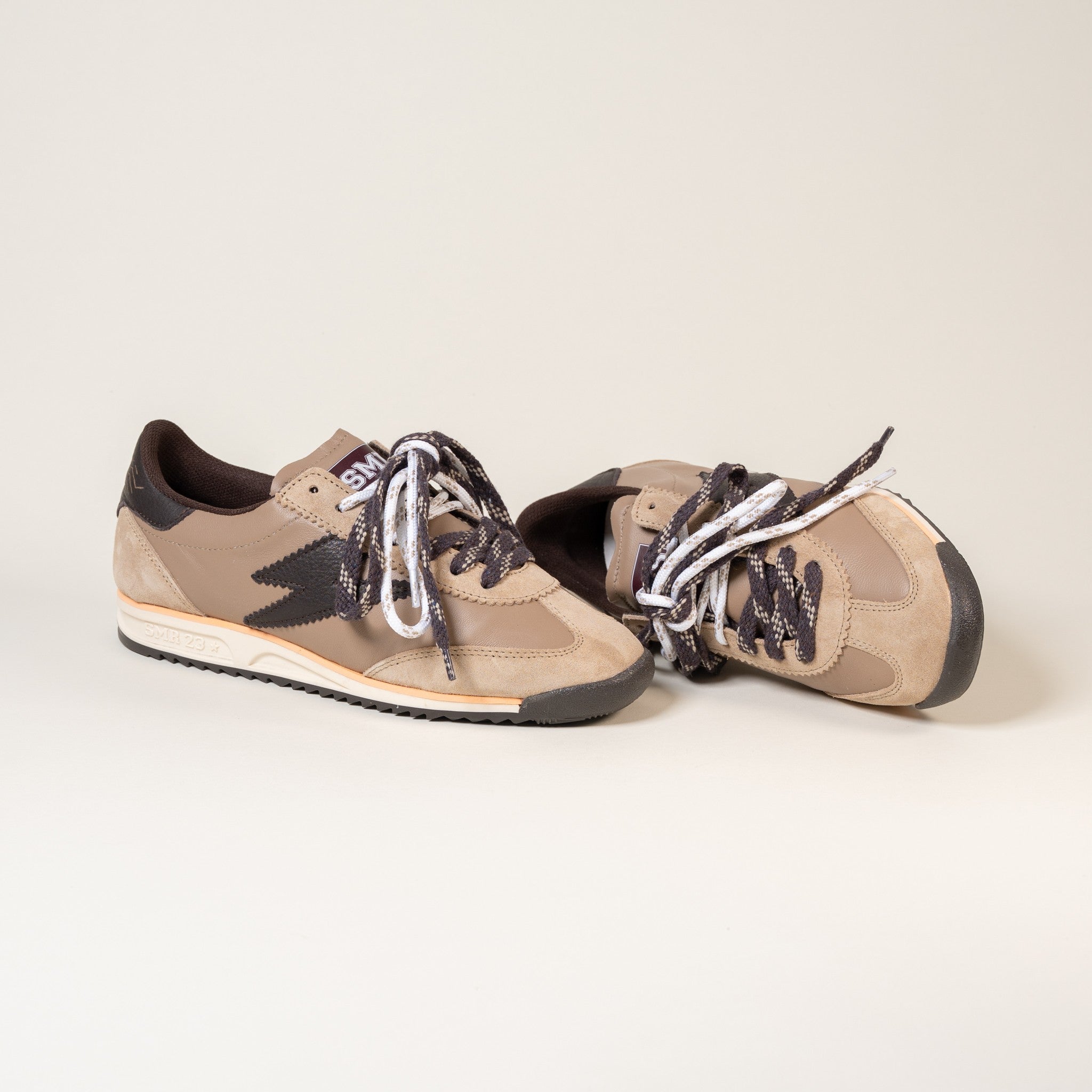 SMR Baskets Joyce E324 cuir beige marron
