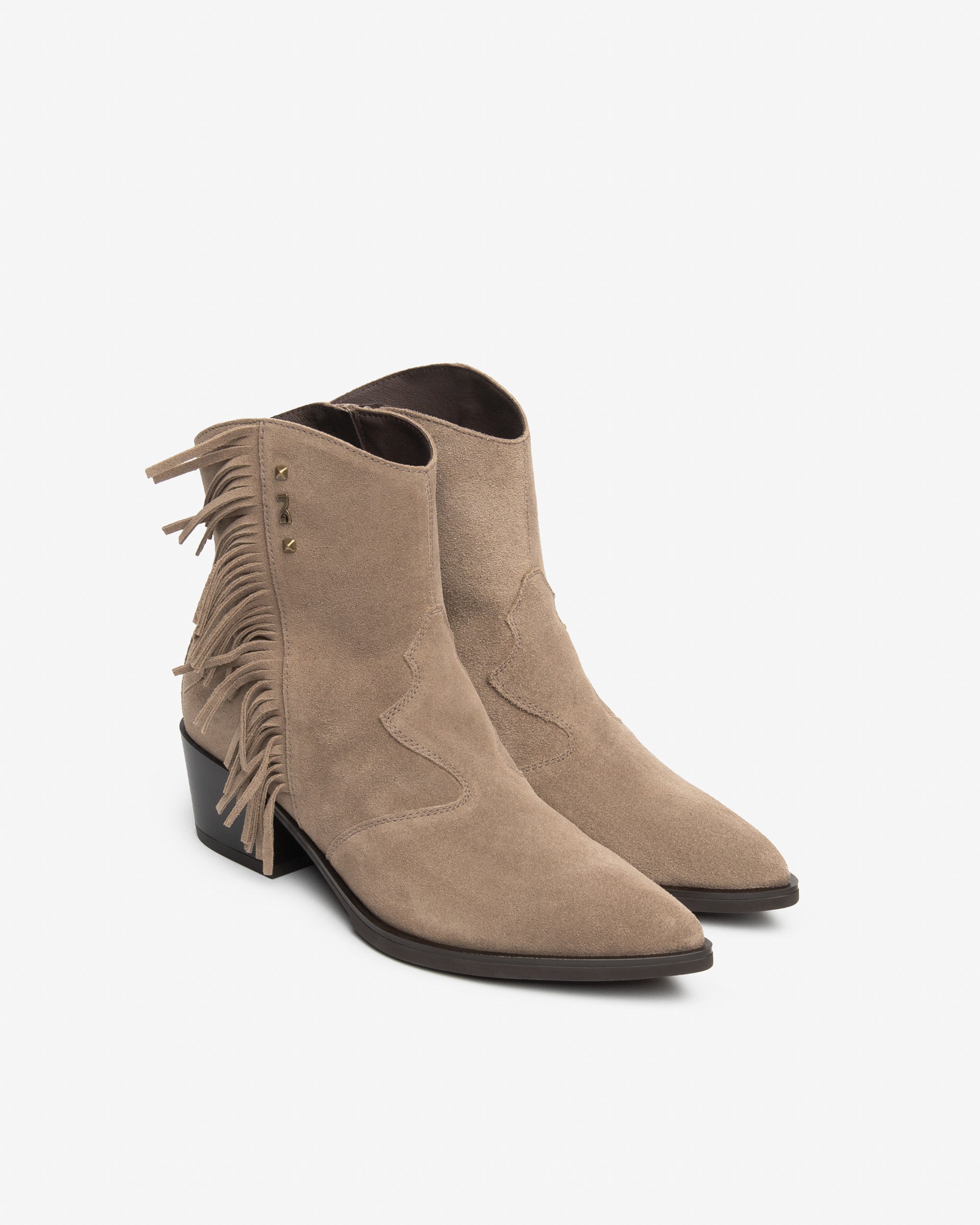 NeroGiardini Bottines Femme Daim Western Franges 50mm