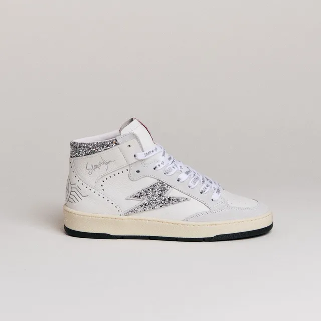 SMR Semerdjian Braga D591 baskets montantes blanc argent