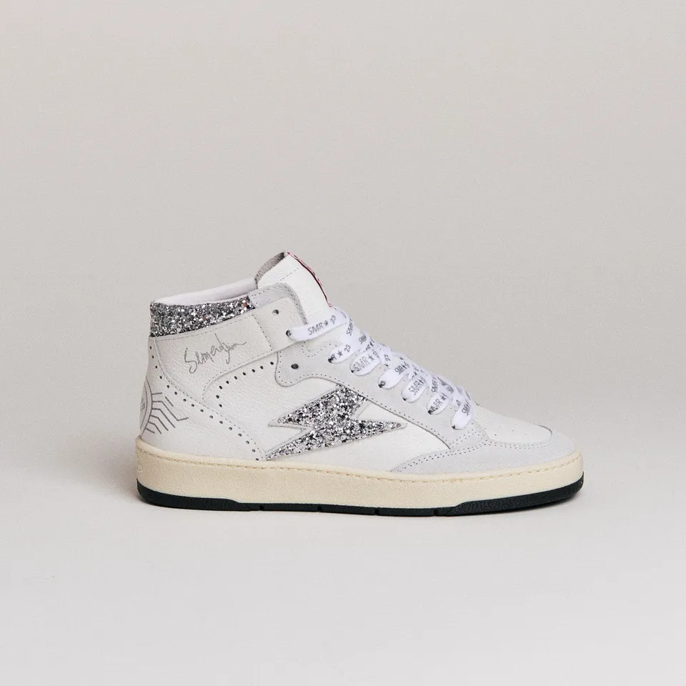SMR Semerdjian Braga D591 baskets montantes blanc argent