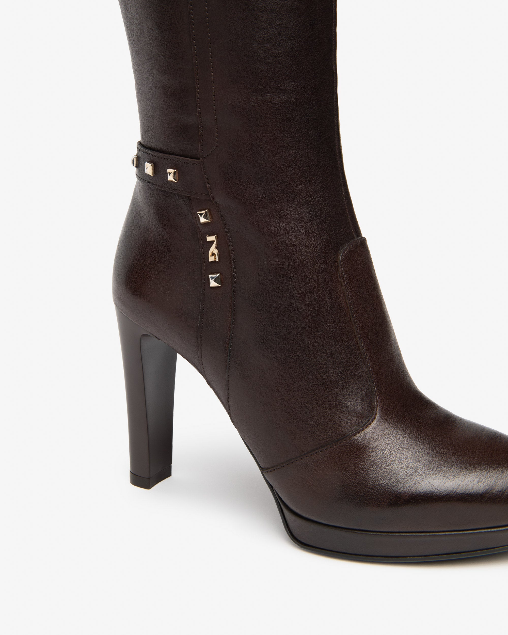 NeroGiardini Bottes Femme Cuir Talon Bloc 100mm
