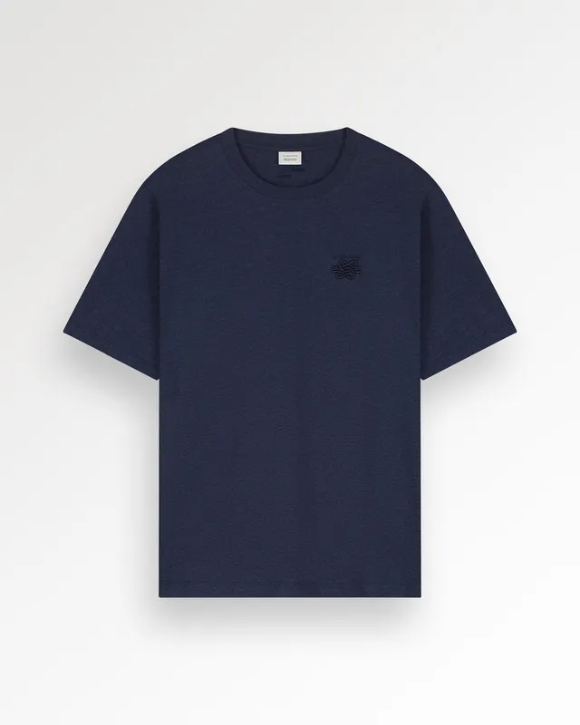 Filling Pieces Embroidered Knot T-shirt coton bleu marine