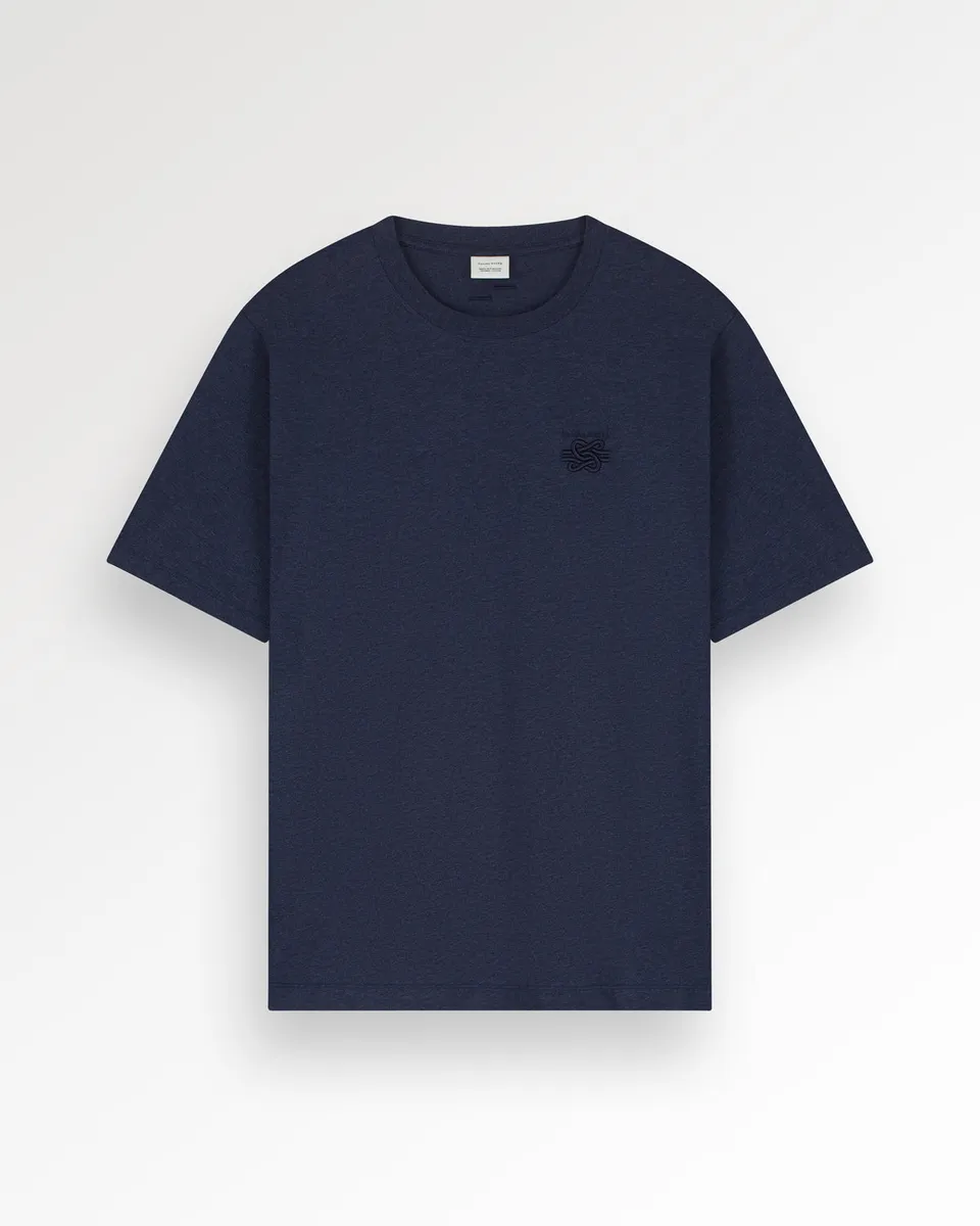 Filling Pieces Embroidered Knot T-shirt coton bleu marine