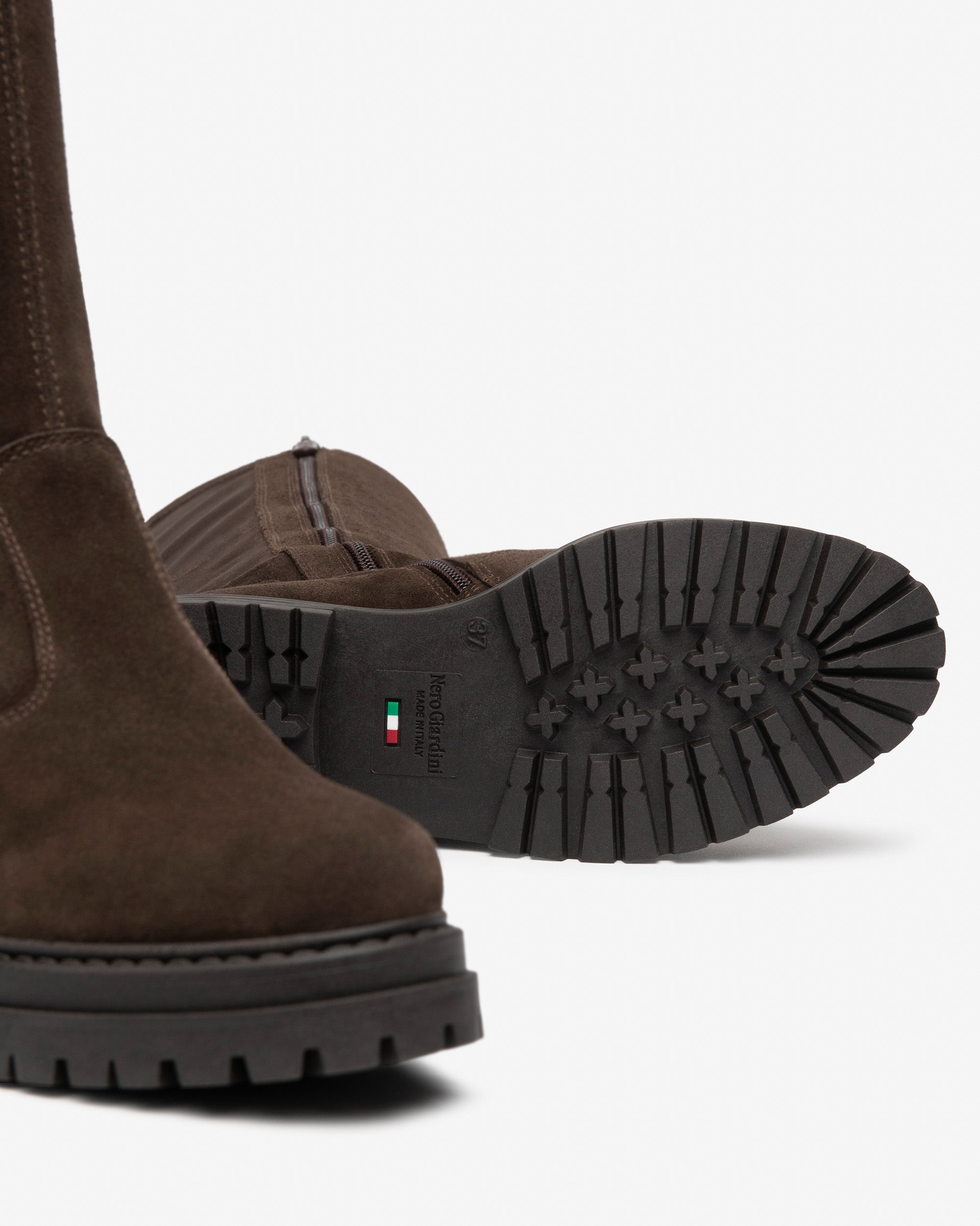 NeroGiardini Bottes Femme Cuir Velours Talon Bloc 38