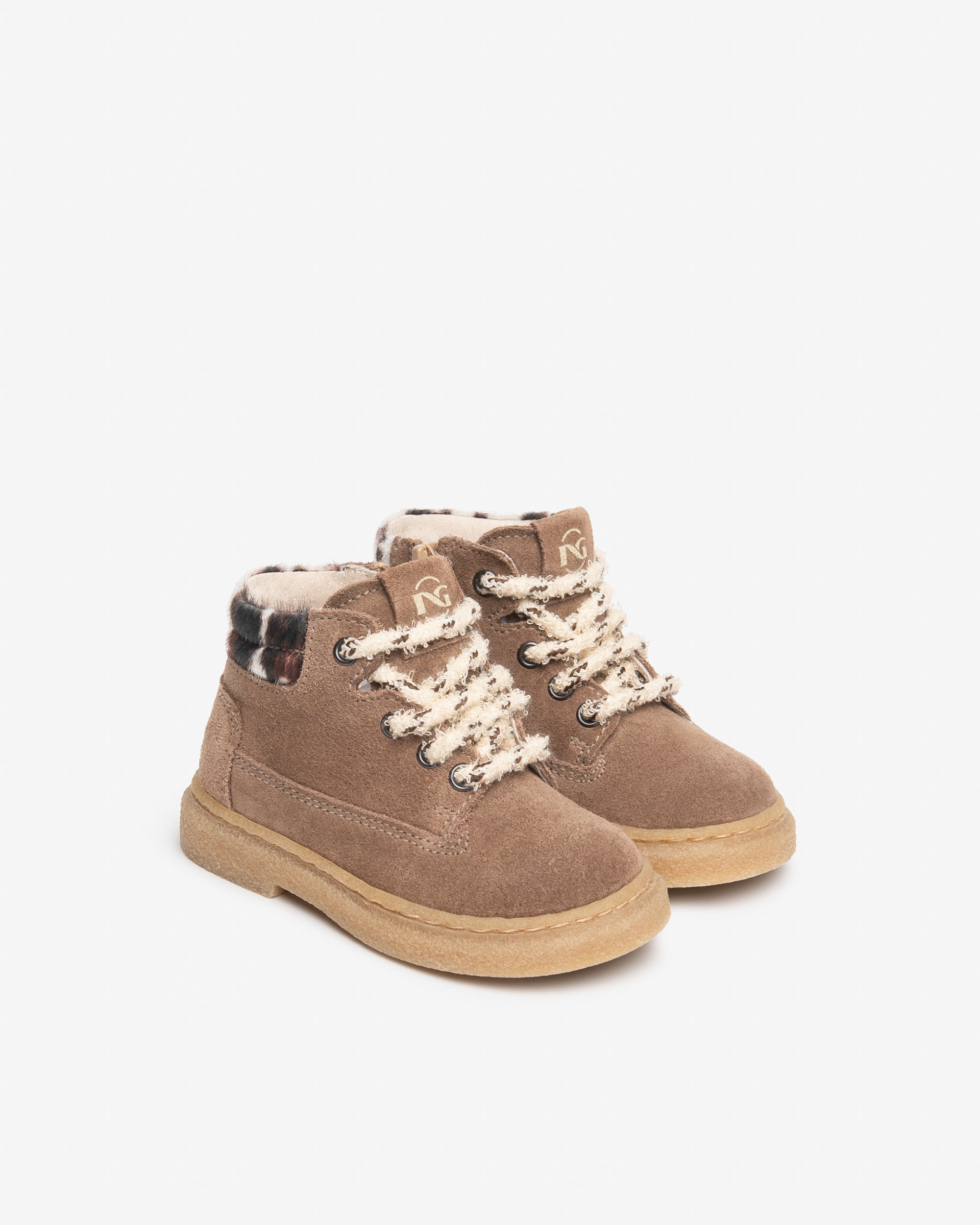 NeroGiardini Bottines Junior Fille Cuir Velours combat