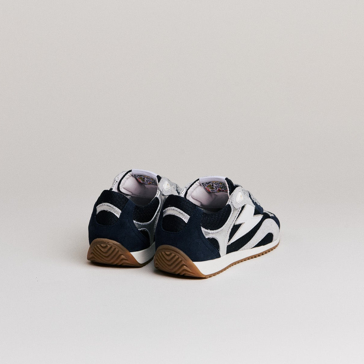 Semerdjian Greta D404 baskets bleu marine argent daim