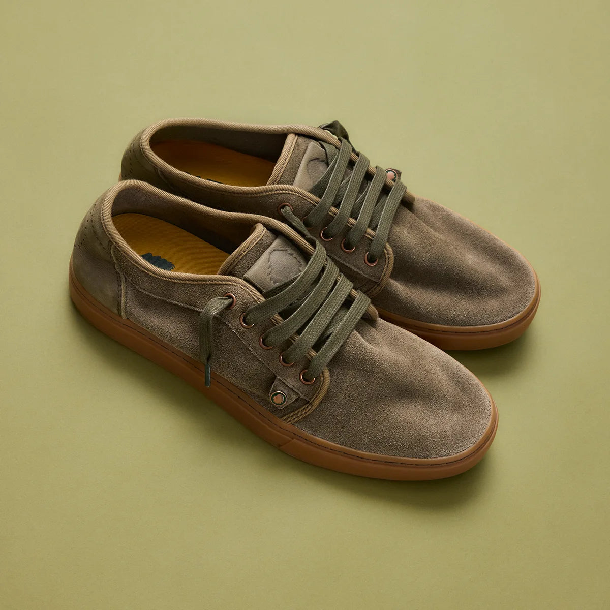 Satorisan Heisei Suede baskets Deep Khaki cuir