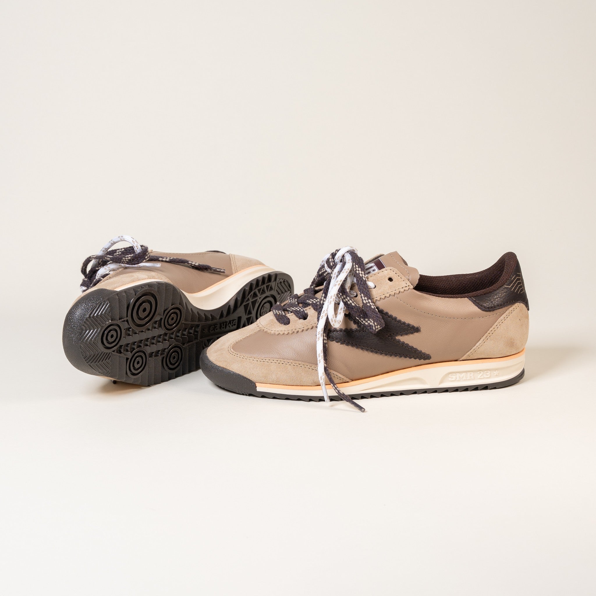 SMR Baskets Joyce E324 cuir beige marron