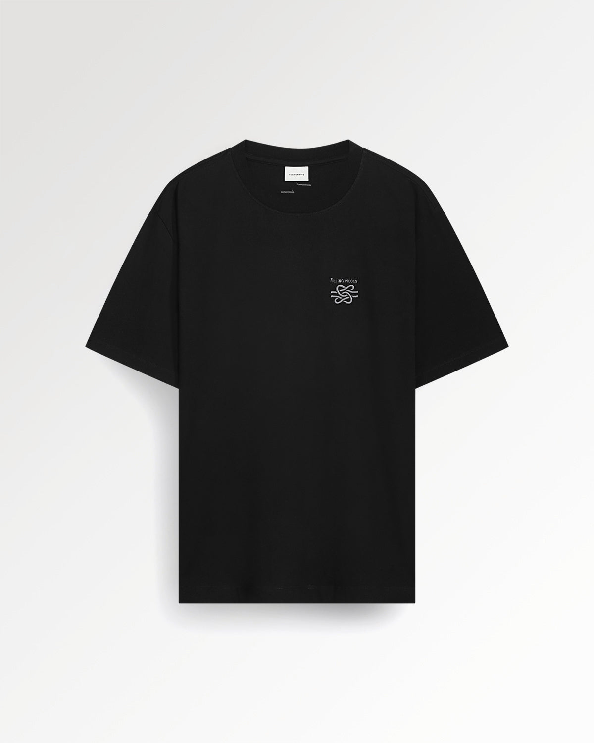Filling Pieces T-shirt Embroidered Knot Black coton regular