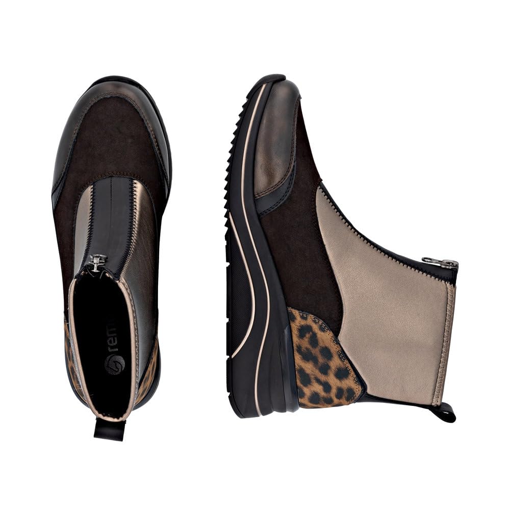 Remonte D0T78 bottines femme noir stretch
