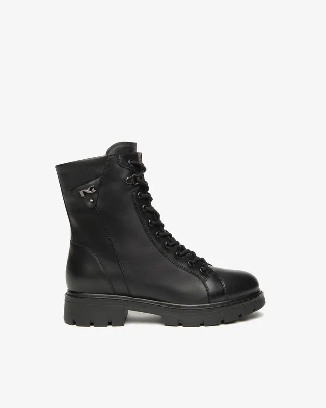 NeroGiardini Bottines motardes femme cuir combat boots