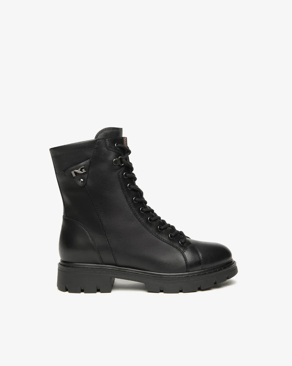 NeroGiardini Bottines motardes femme cuir combat boots