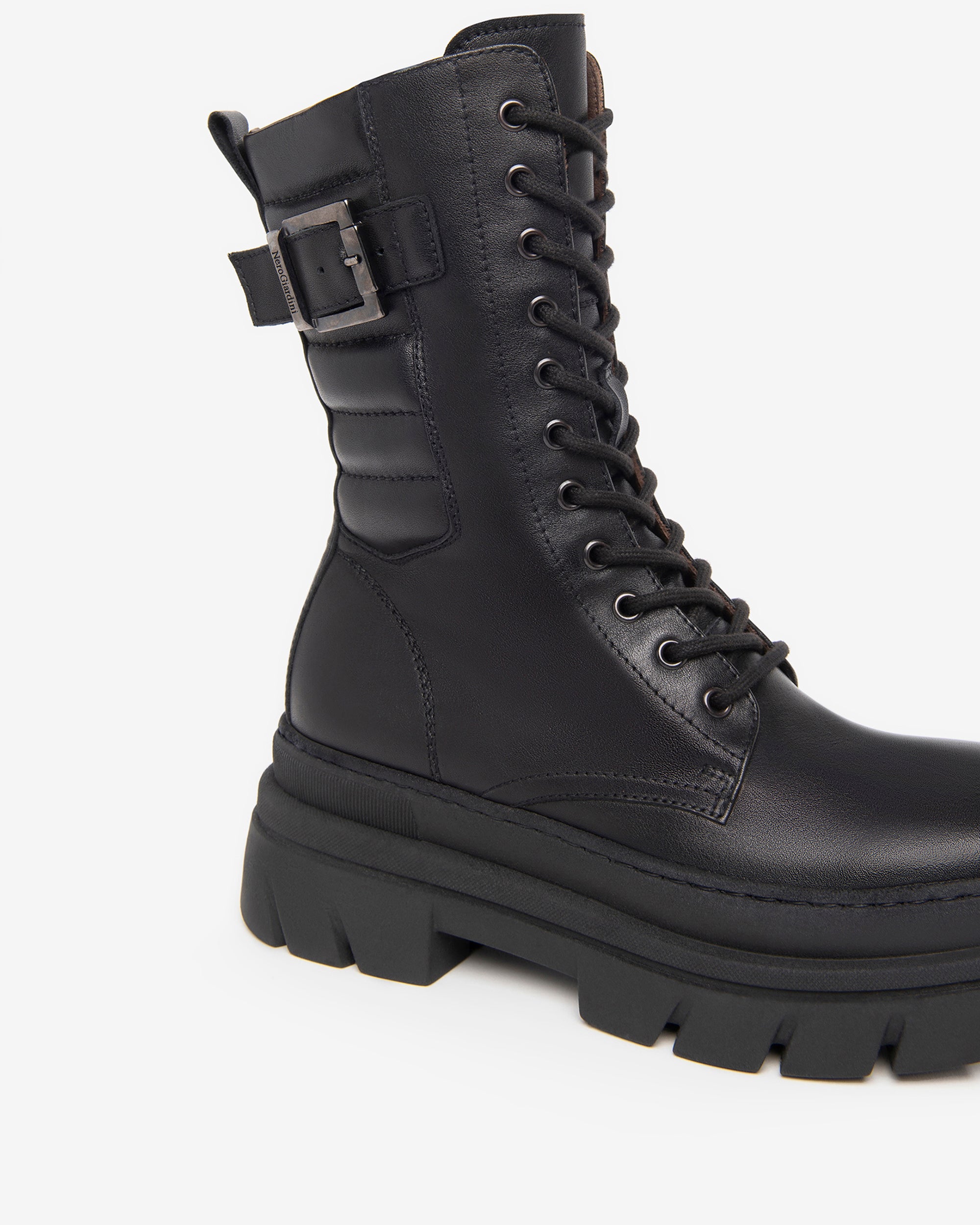 NeroGiardini Bottines bottines femme cuir combat boots
