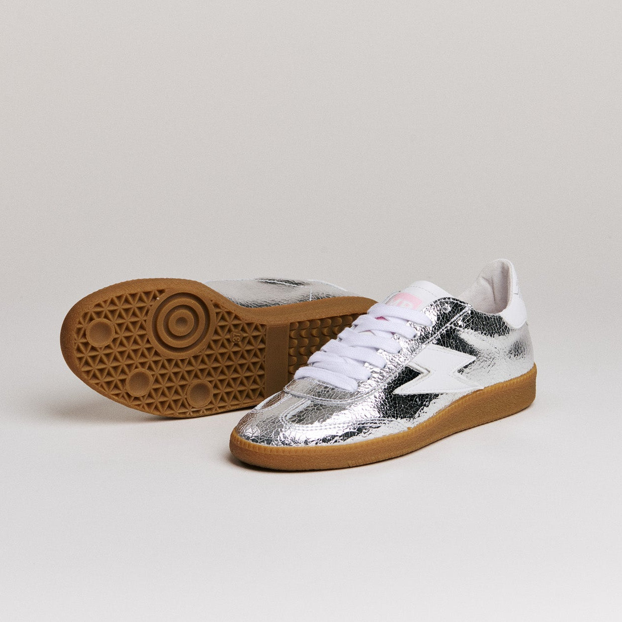 SMR Emily D328 baskets cuir argent crack