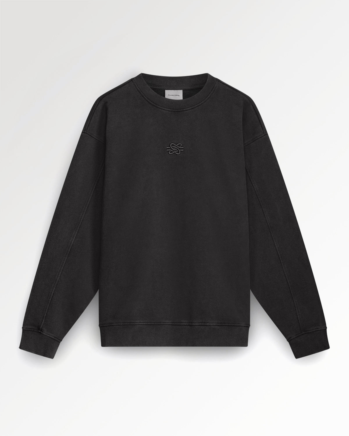 Filling Pieces Boxy Embroidered sweat Vintage Black coton