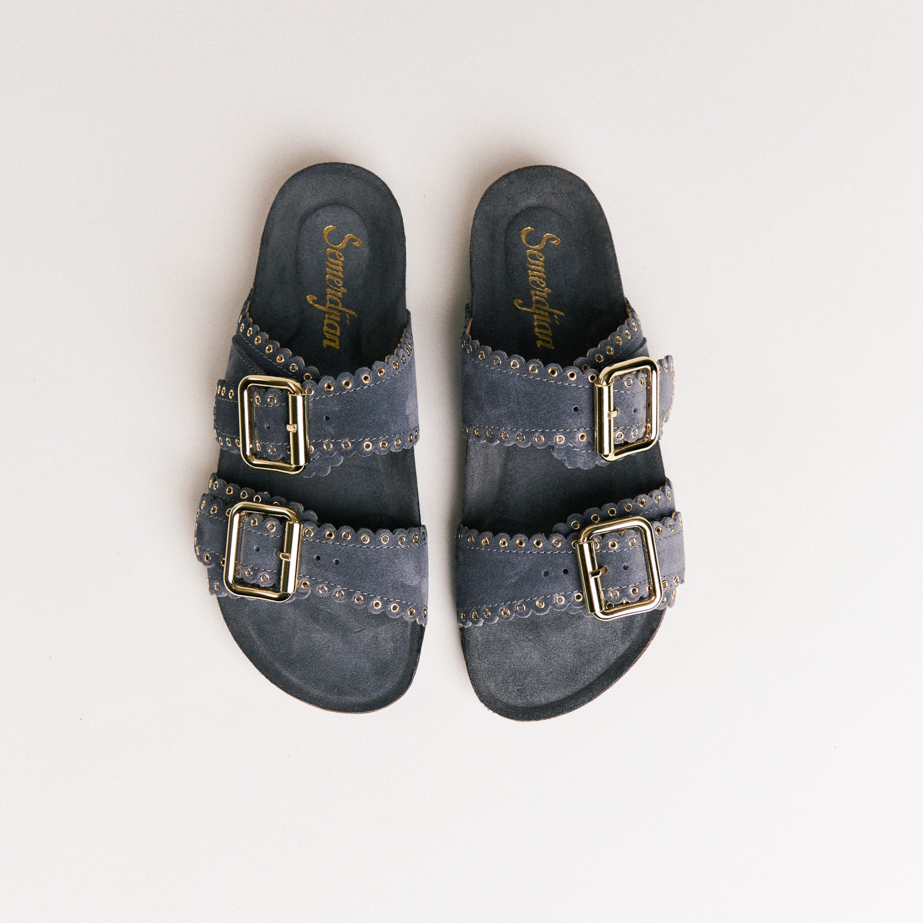 SMR Arianna mules gris croûte cuir brides réglables