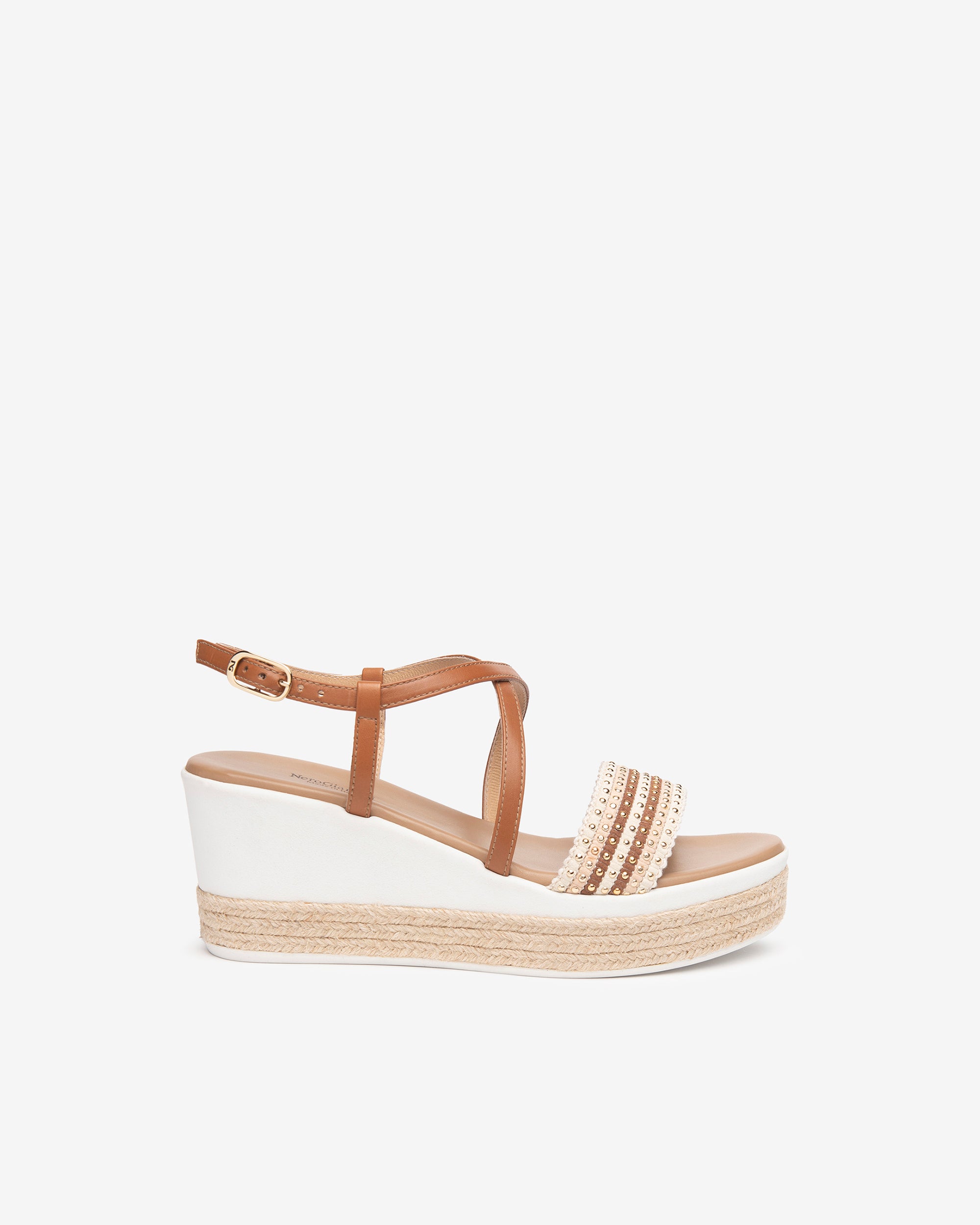 NeroGiardini Sandales femme cuir compensées 7 cm