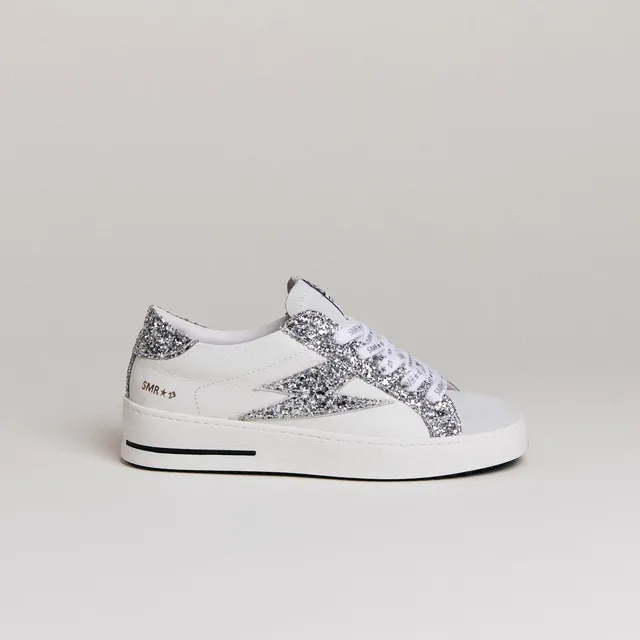 SMR Semerdjian Maya D599 baskets cuir blanc argent