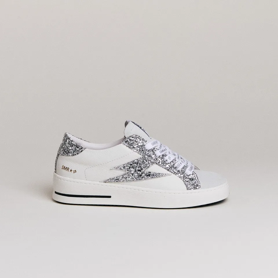 SMR Semerdjian Maya D599 baskets cuir blanc argent