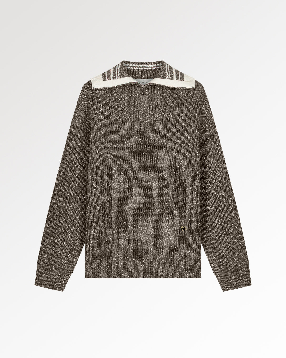 Filling Pieces Zip Knit Chunky Fisherman pull melange zip