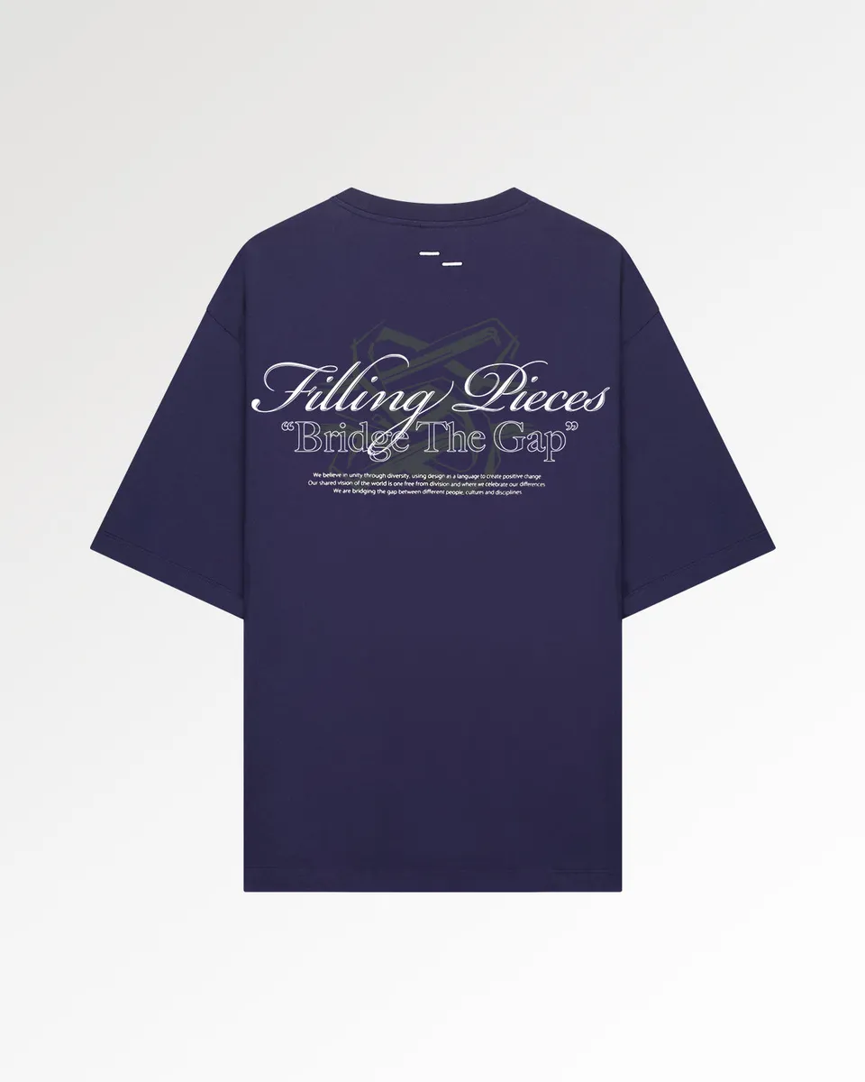 Filling Pieces Boxy Bridge the Gap t-shirt bleu coton bio
