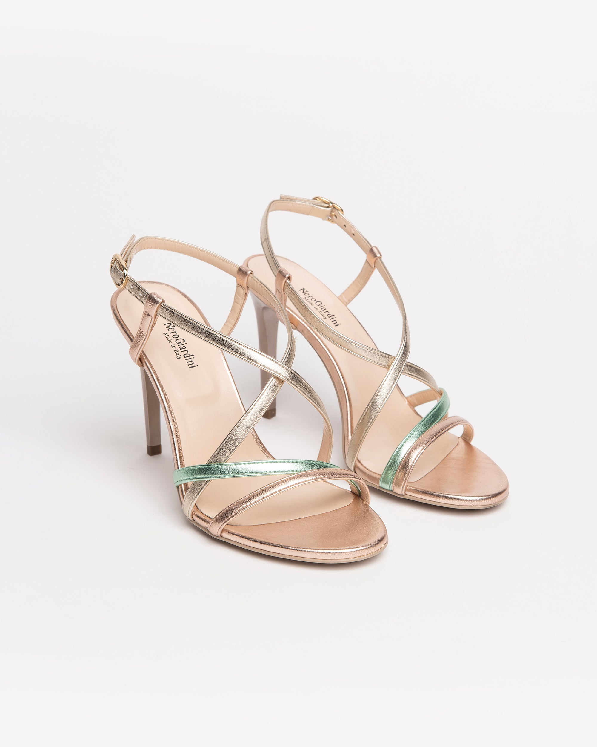 NeroGiardini Sandales Femme Cuir talon 9,5 cm lamé