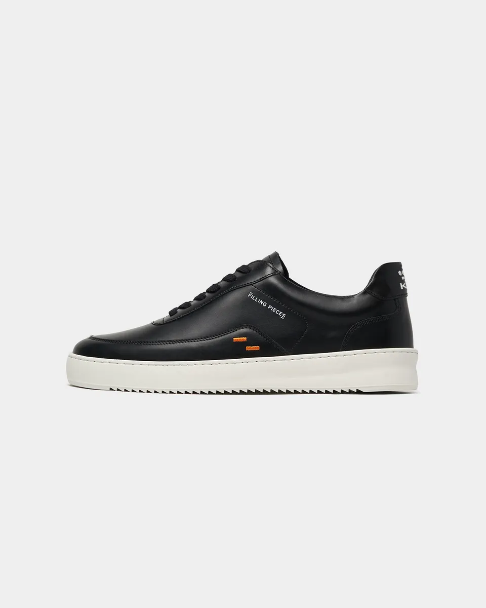 Filling Pieces Mondo KLM Black White sneakers cuir noir