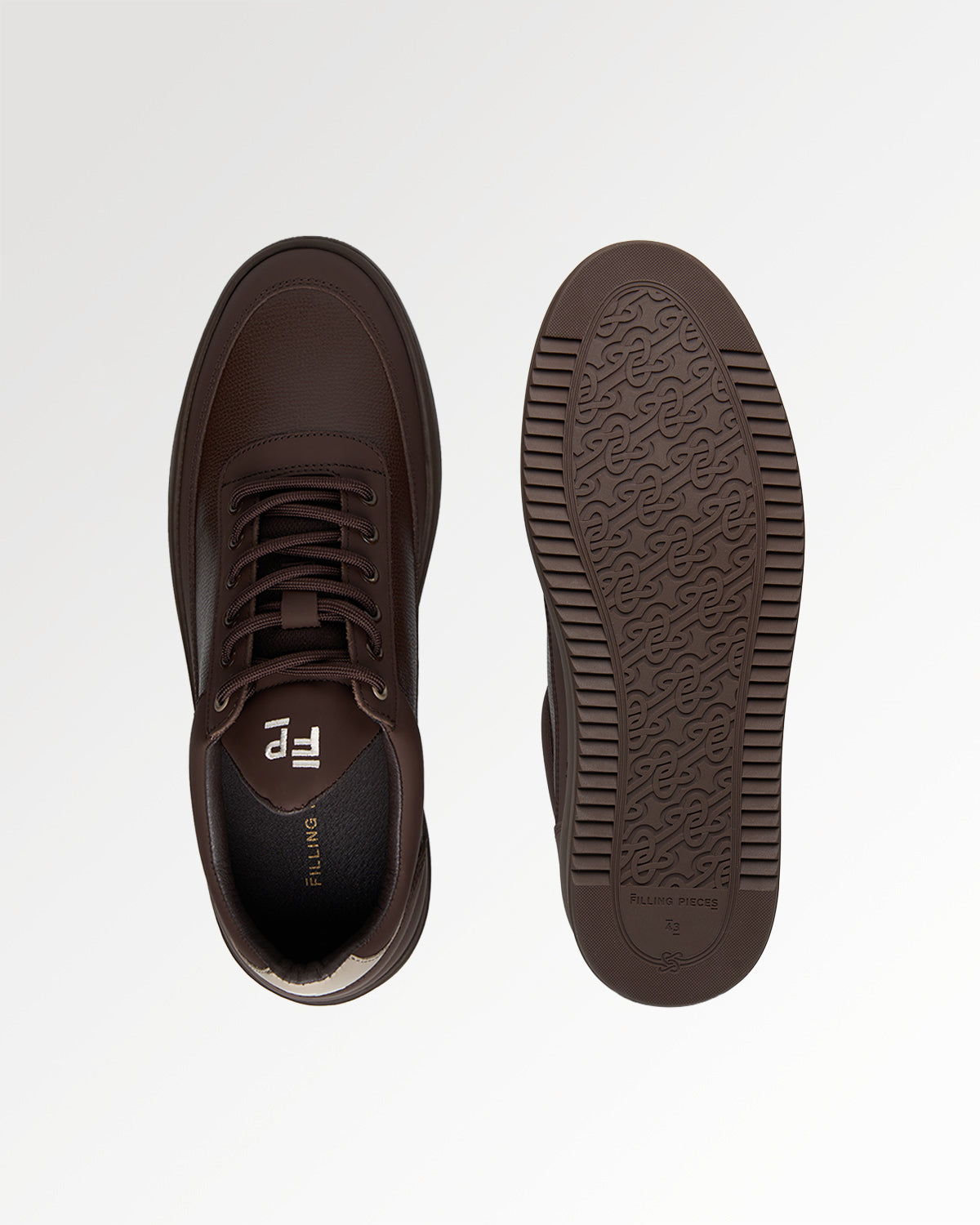 Filling Pieces Low Top Tech baskets chocolat cuir