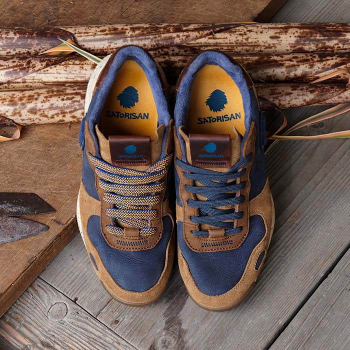 Satorisan Chacrona Premium baskets Navy cuir