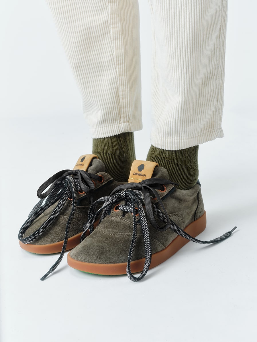 Satorisan Hatko Suede Deep Khaki baskets daim